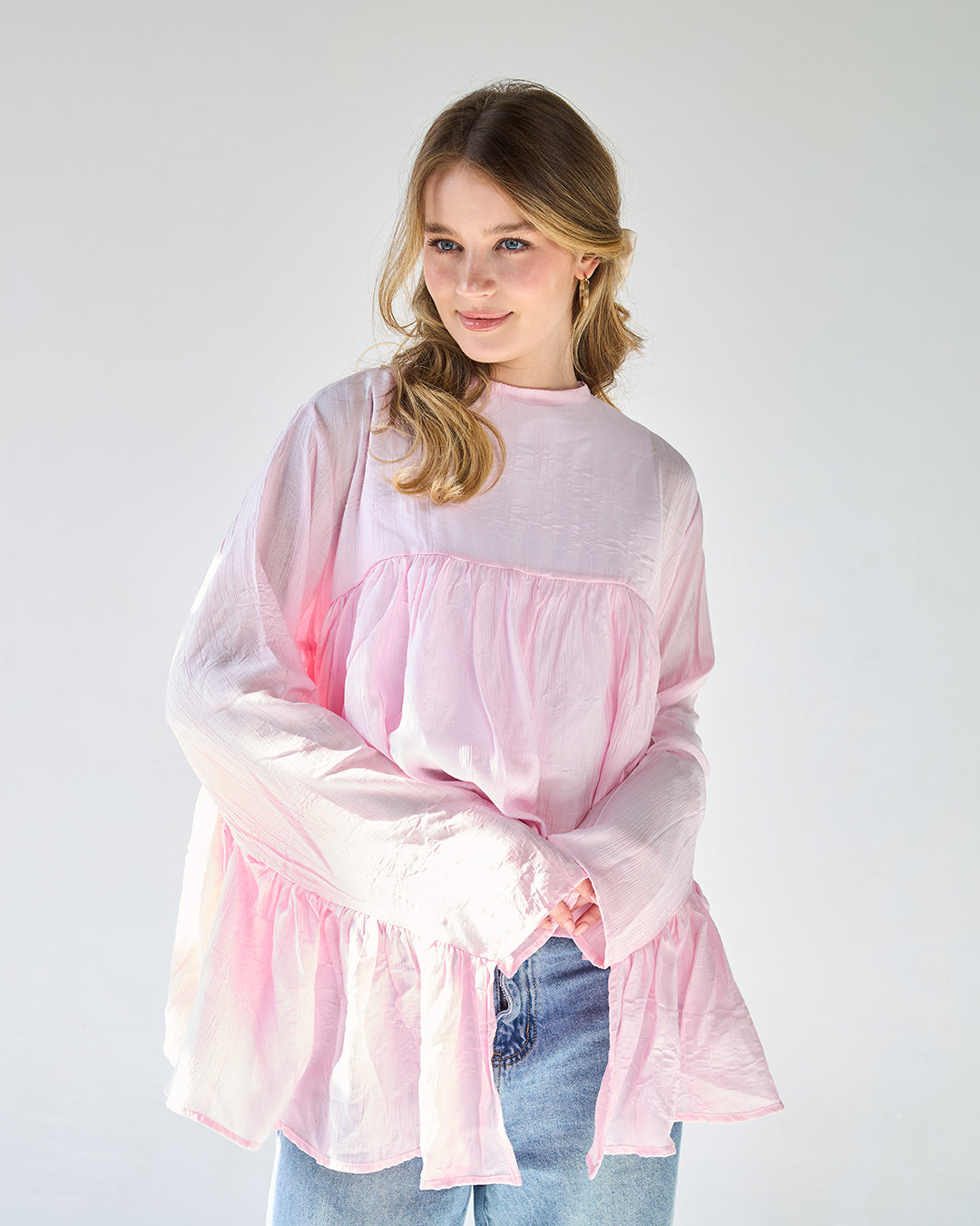 Pink butterfly blouse