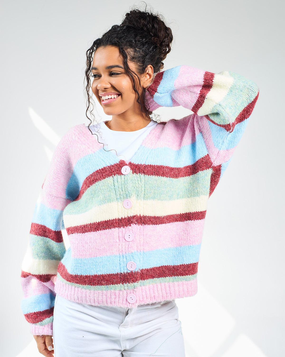 Stripped colorful cardigan