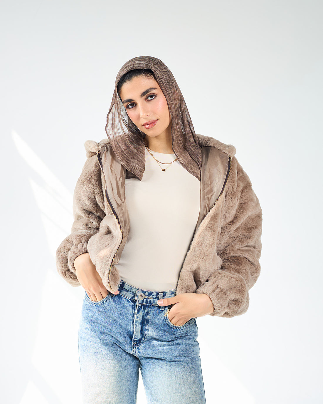 Brown fur jacket