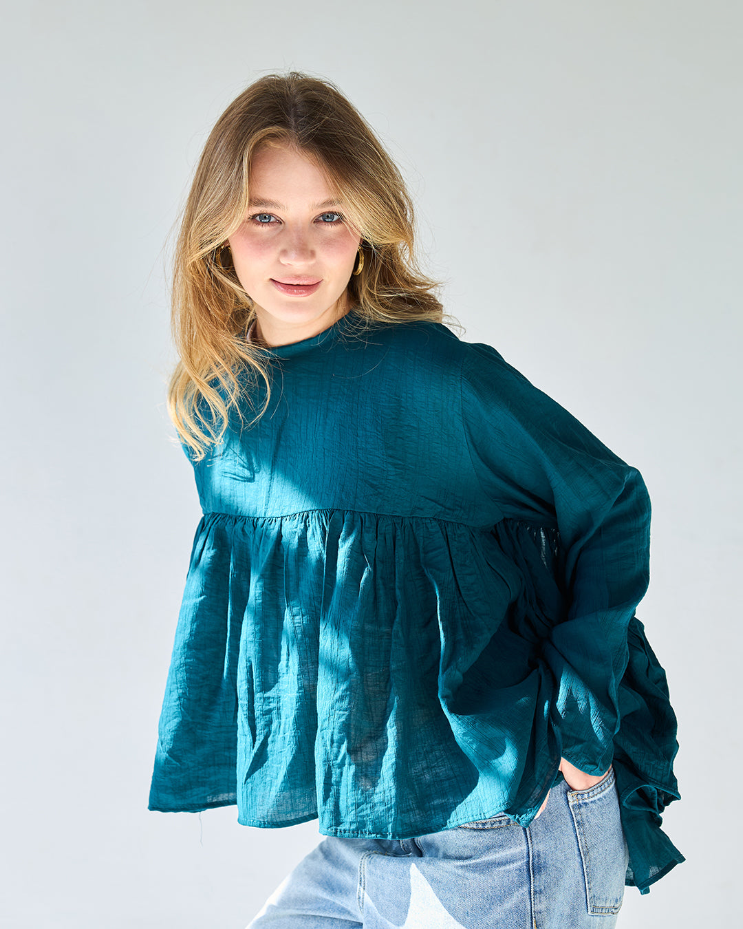 Emerald butterfly blouse