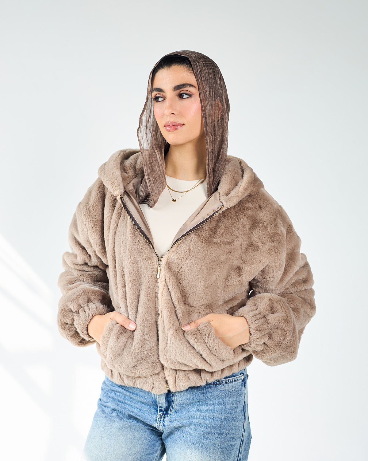 Brown fur jacket