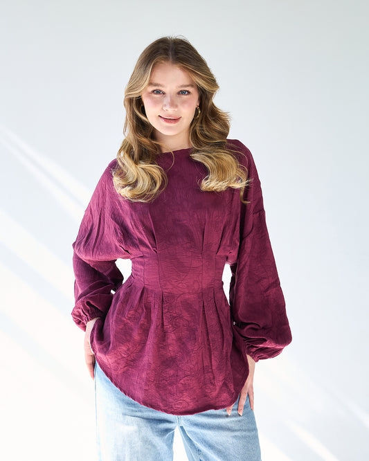 Burgabdy rimmah blouse