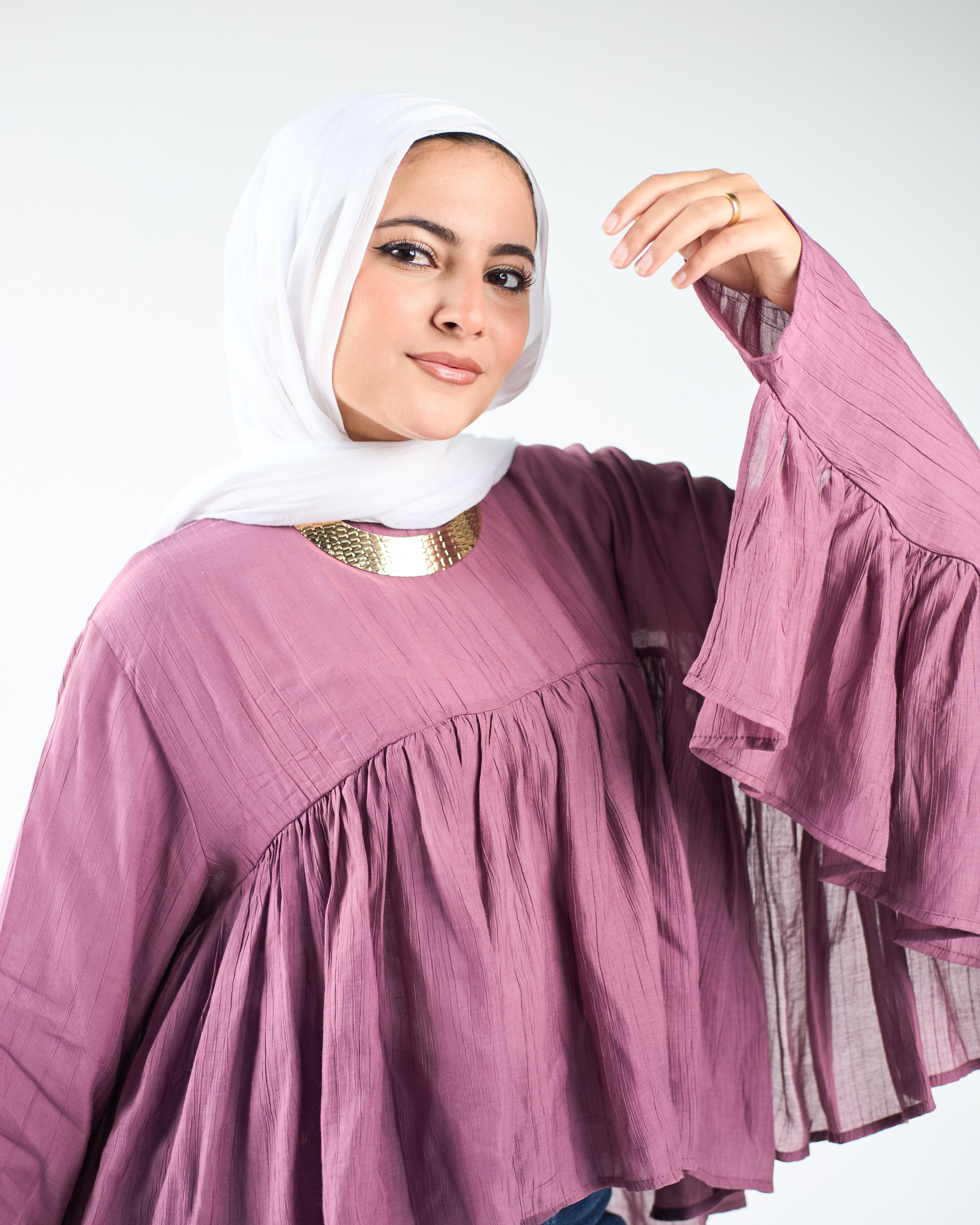 Butterfly ruffled blouse