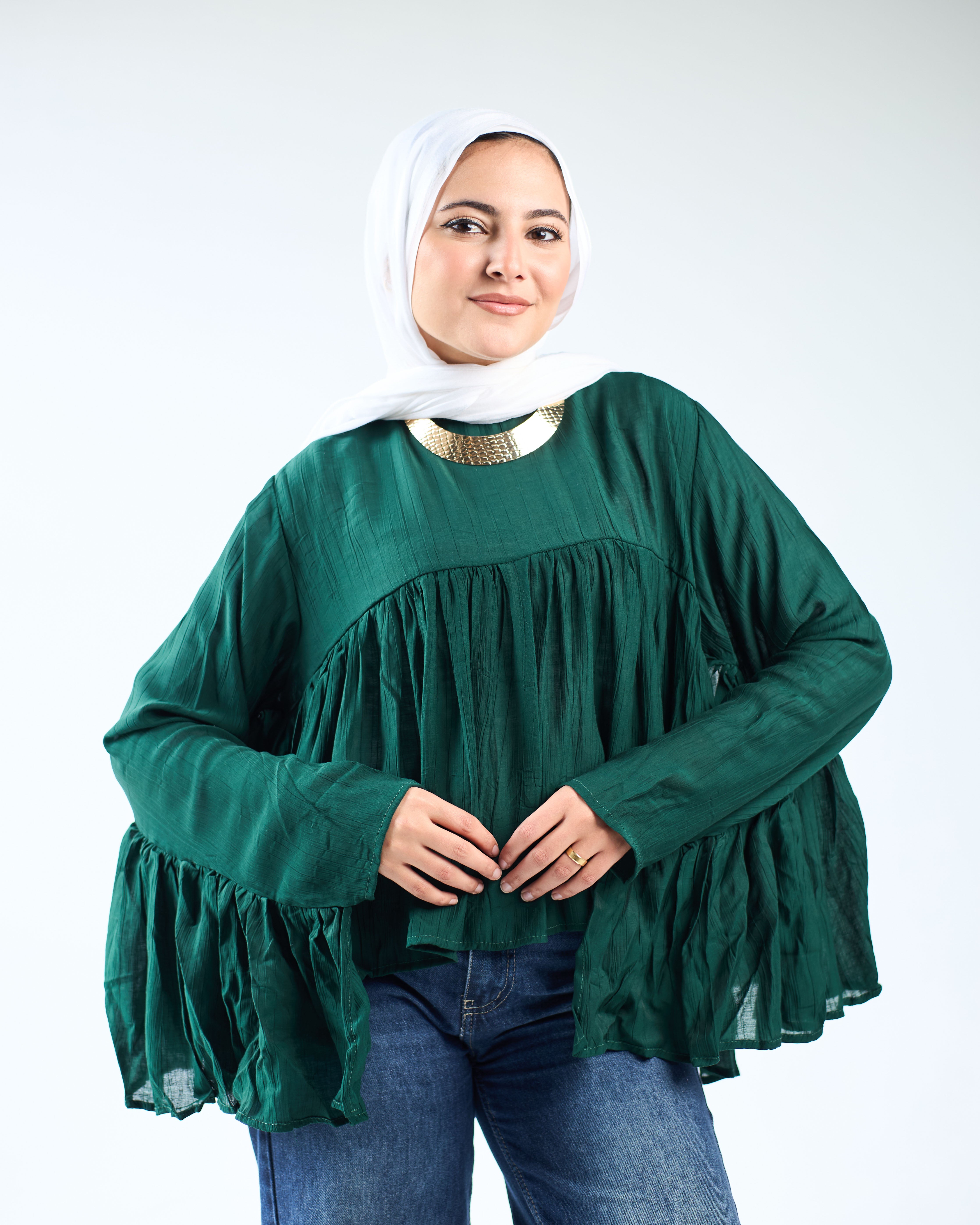 Butterfly ruffled blouse