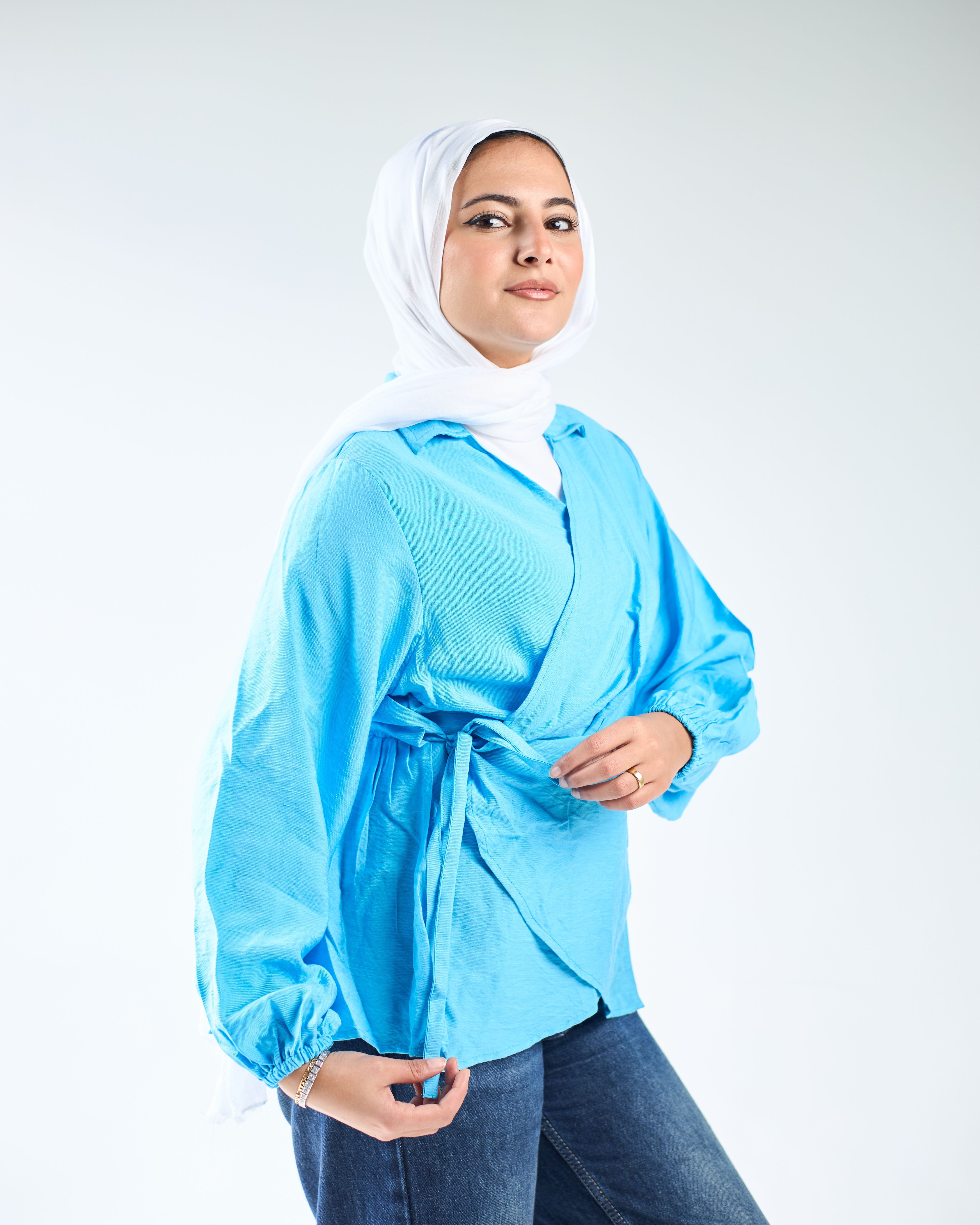 Linen wrap blouse