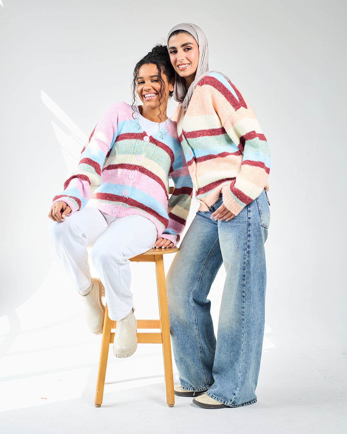 Stripped colorful cardigan