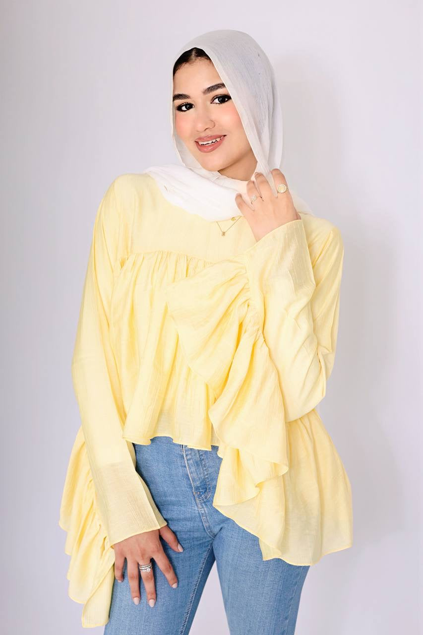 Yellow butterfly blouse