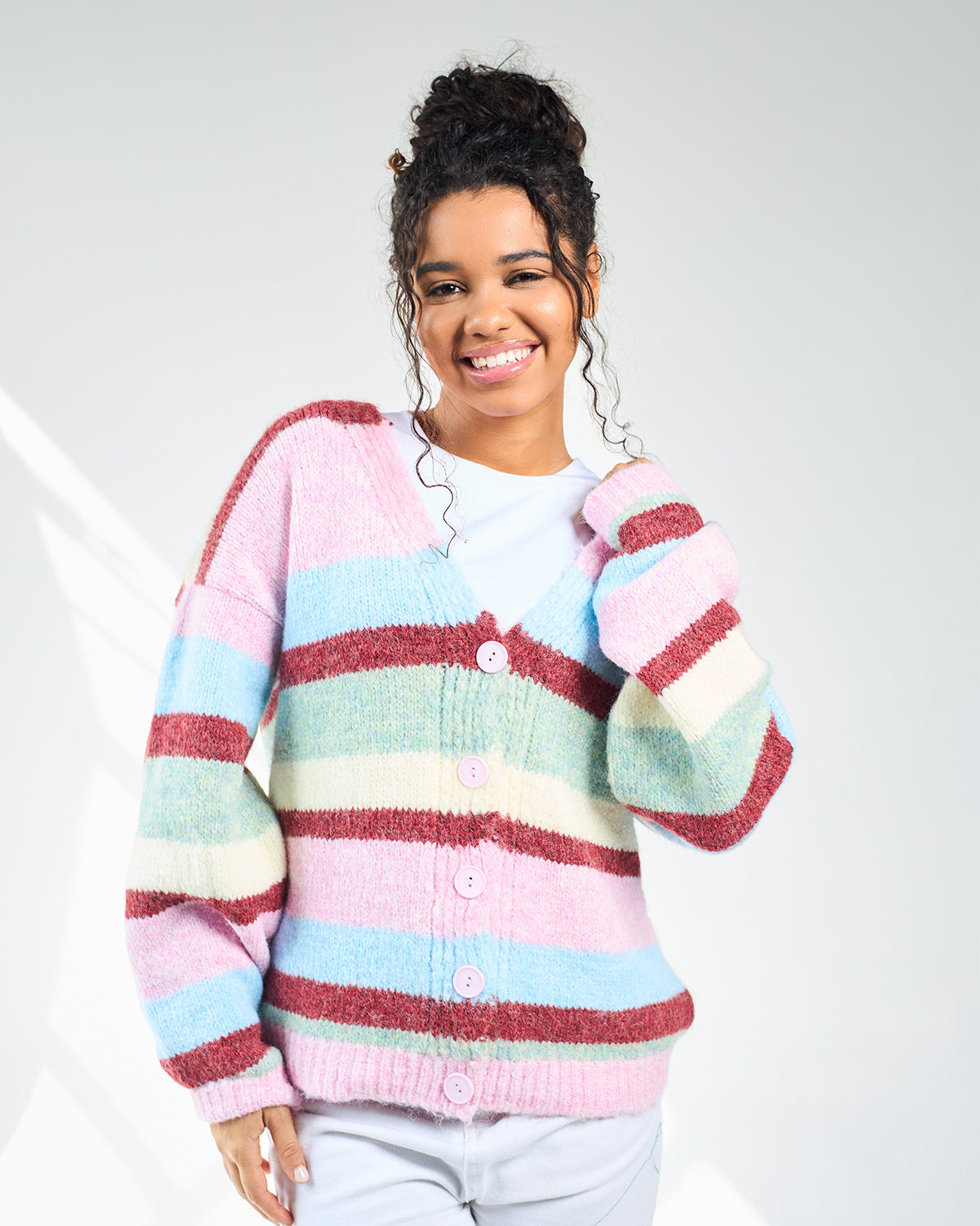 Stripped colorful cardigan