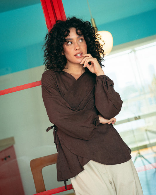 Brown roby blouse