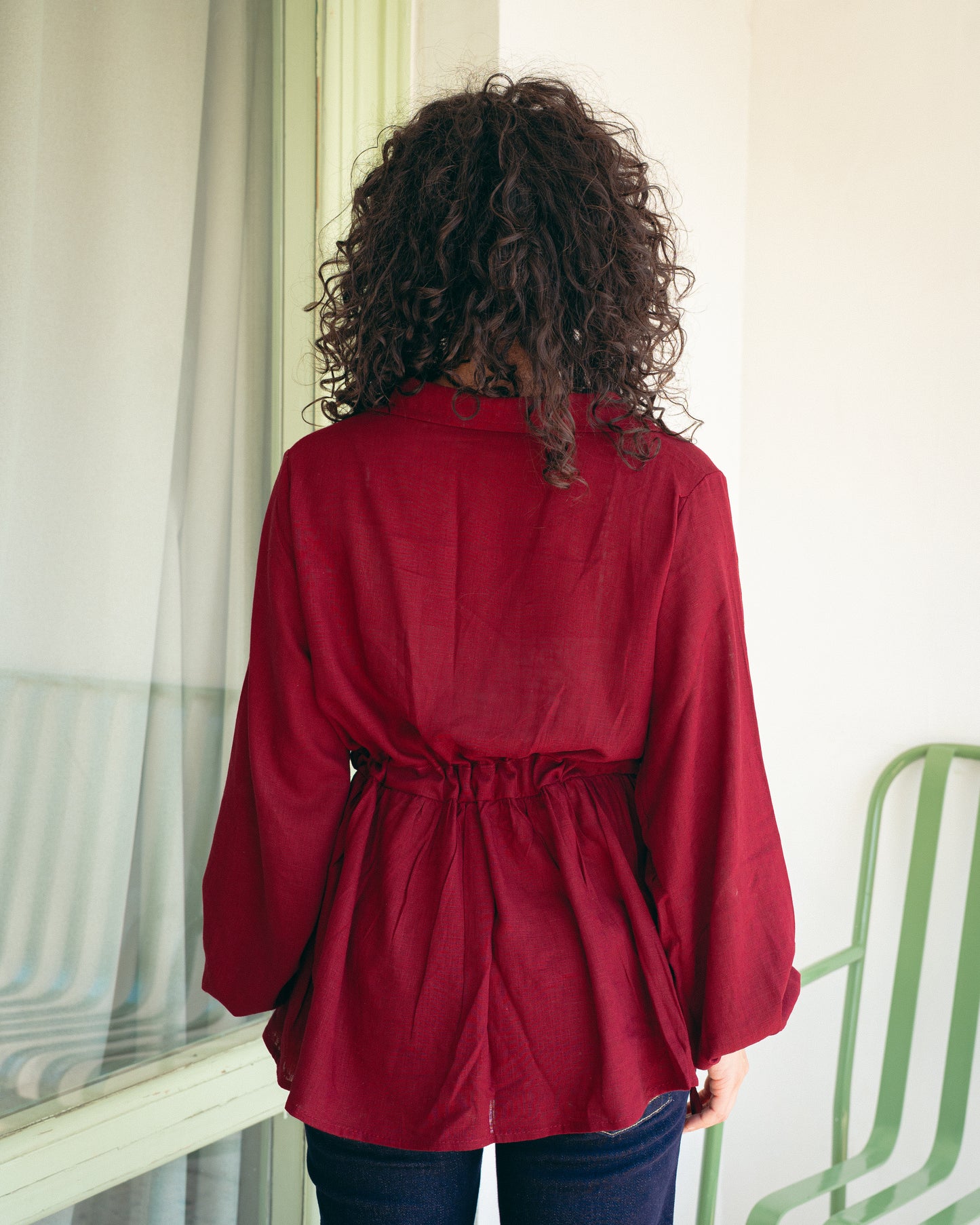 Burgandy roby blouse