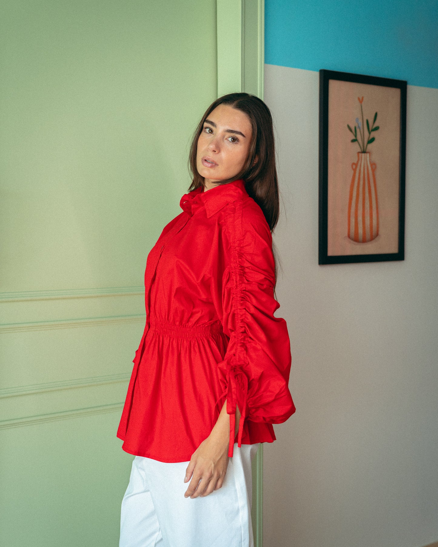 Red alessia blouse