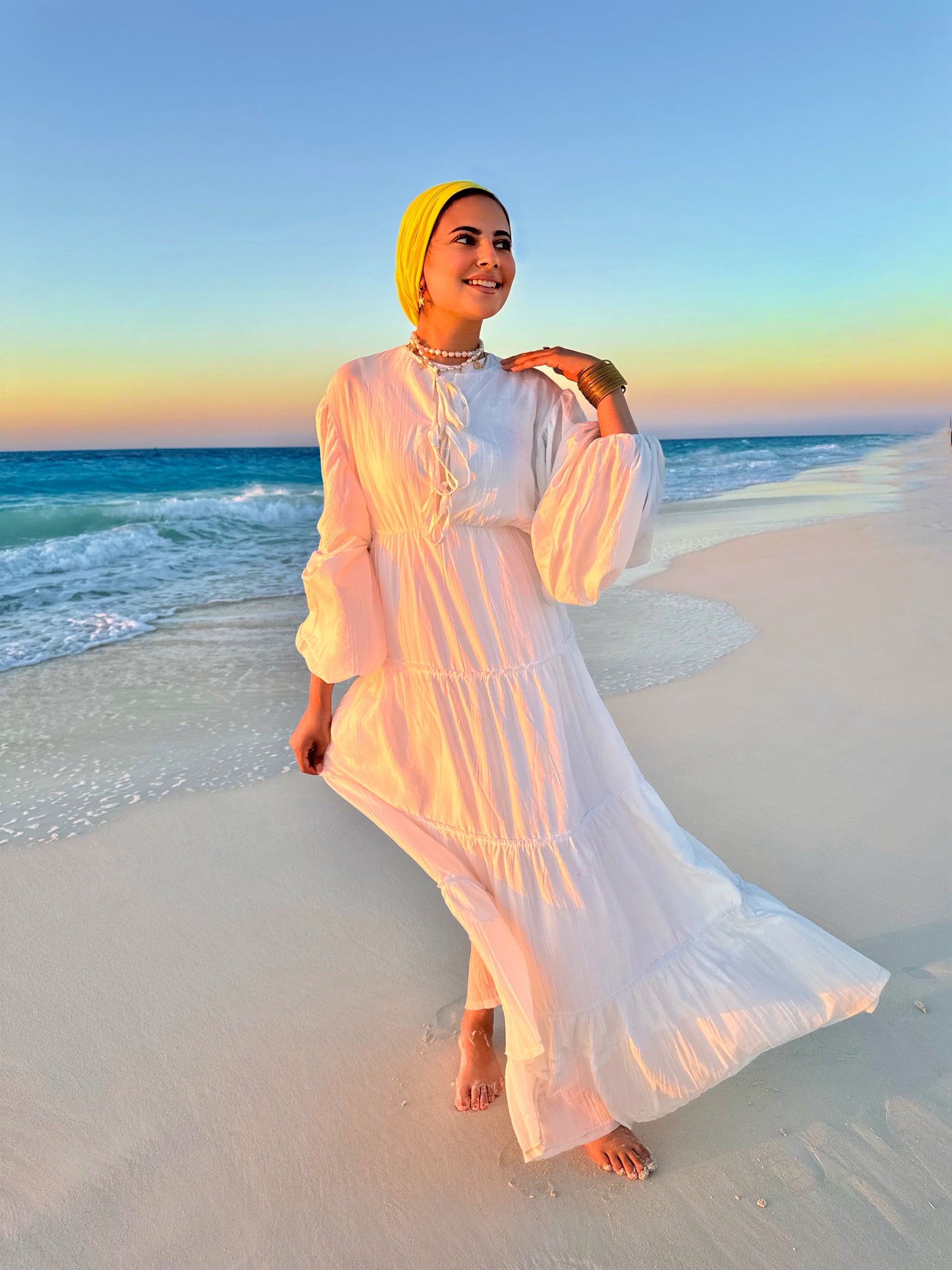 White beach dress