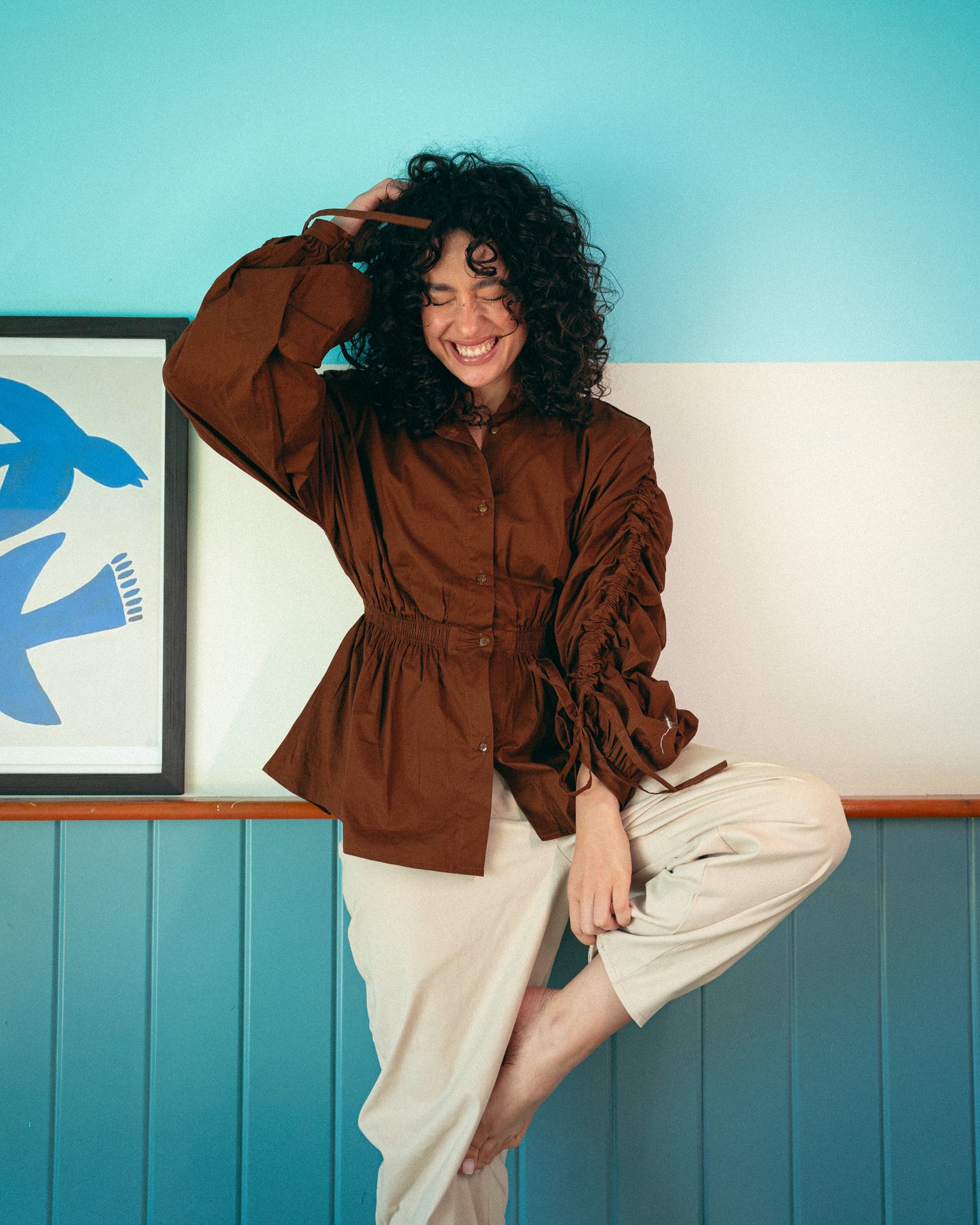 Brown alessia blouse