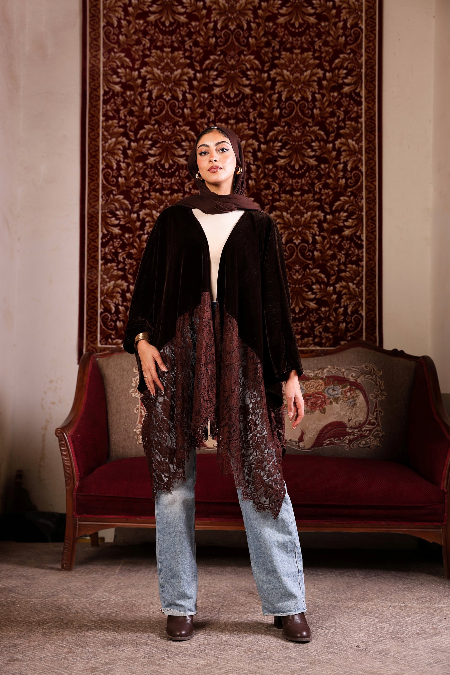 Brown gwiriya cardigan