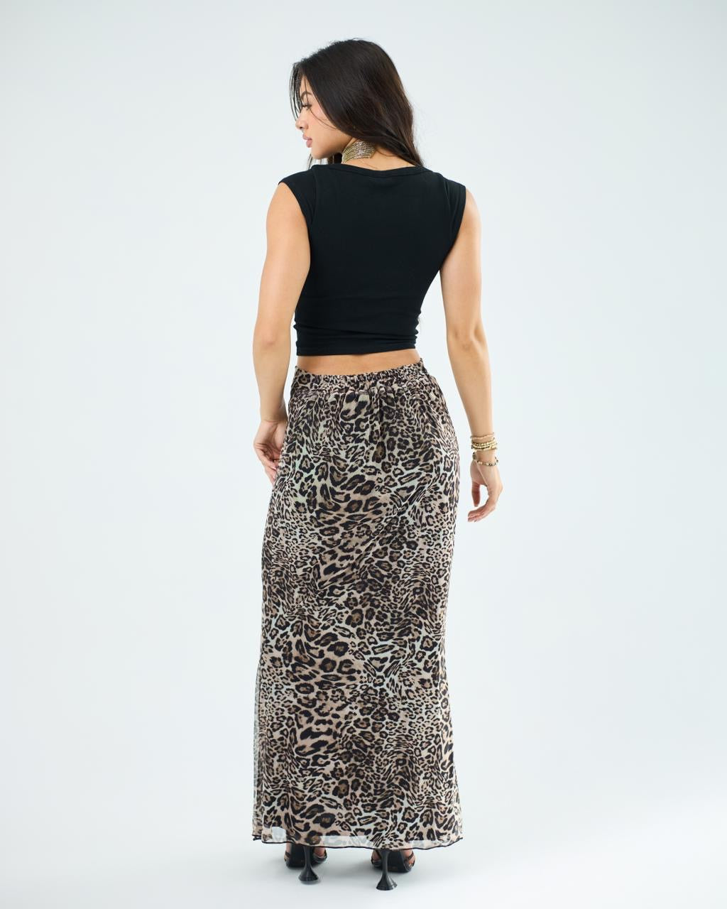 Leopard tol skirt