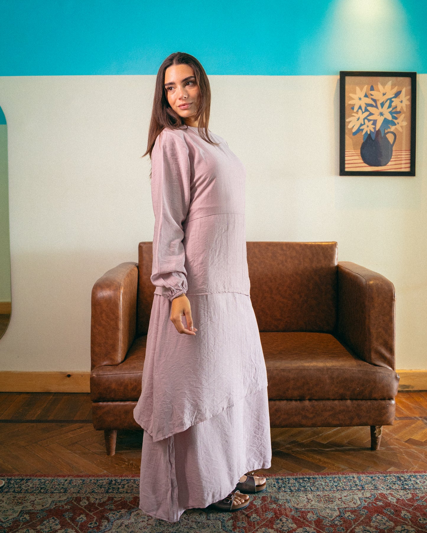 Powder pink layan dress
