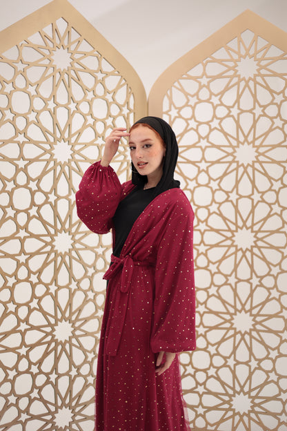 Burgandy stars qaftan