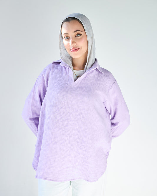 Purple cotton t-shirt