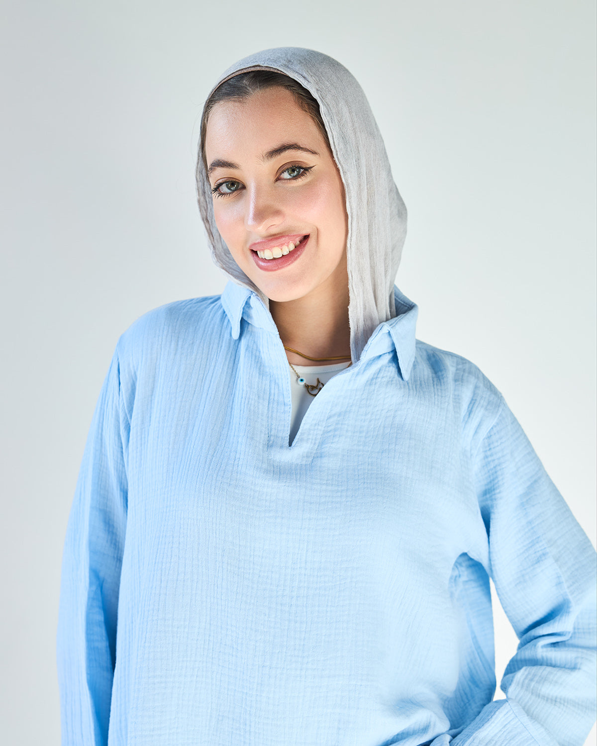 Baby blue cotton t-shirt