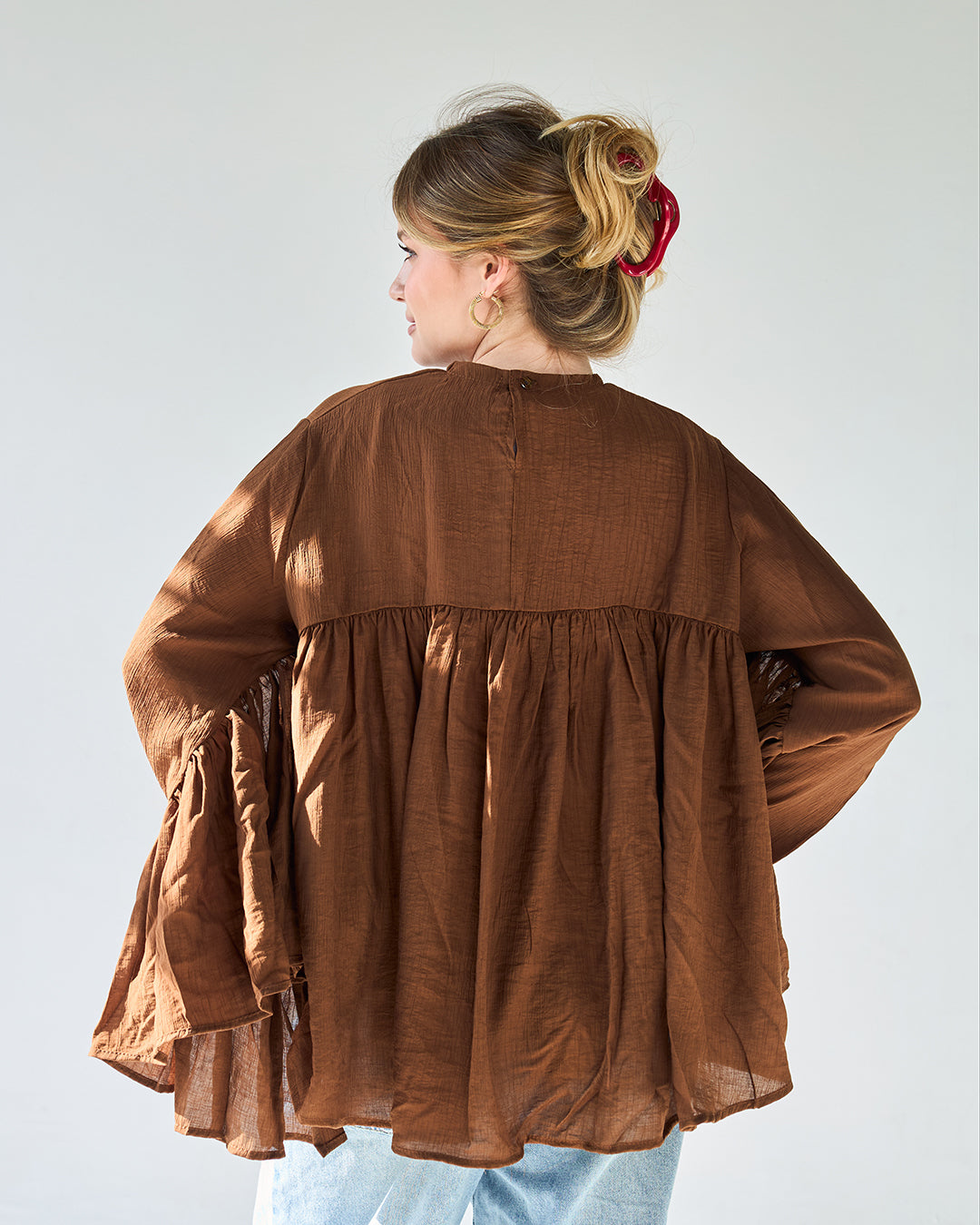 Brown butterfly blouse