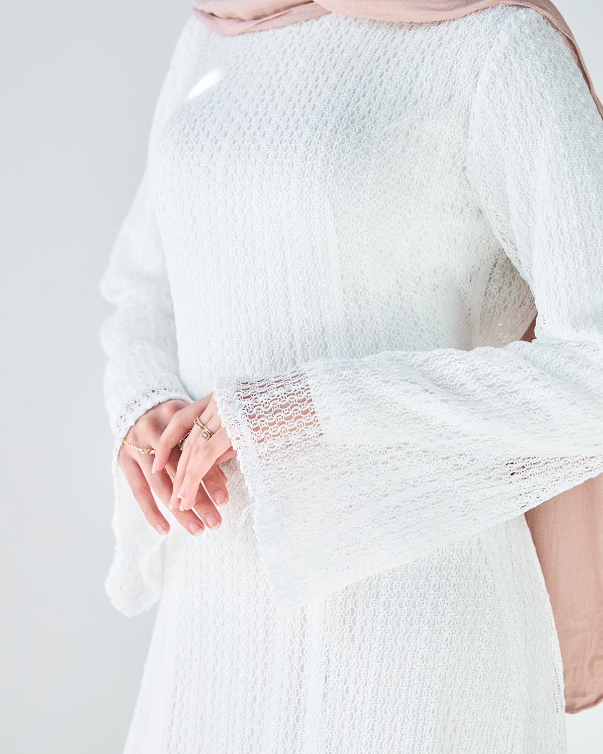 White mesh dress