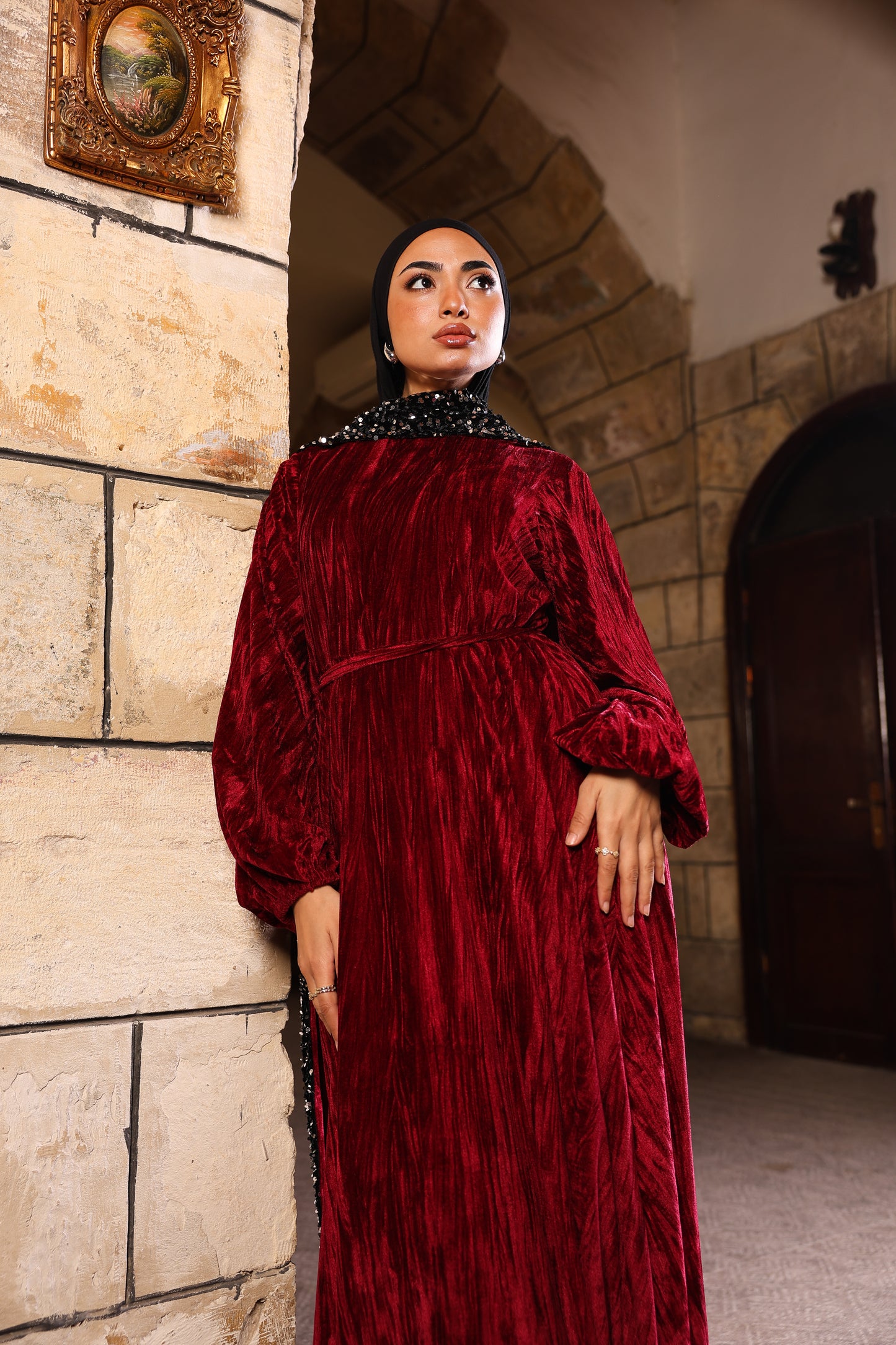 Burgandy hannah dress