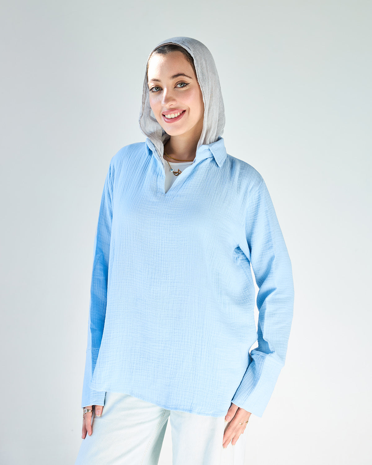 Baby blue cotton t-shirt
