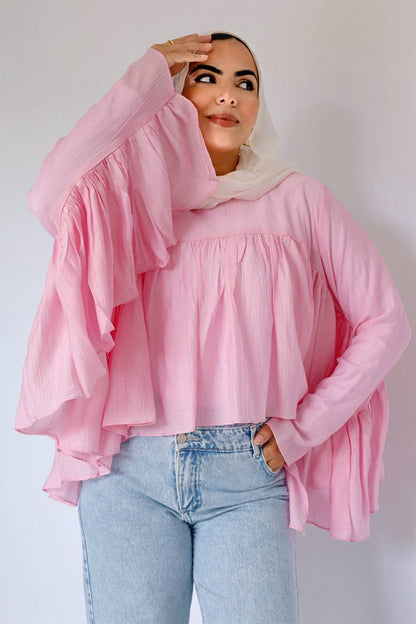 Pink butterfly blouse